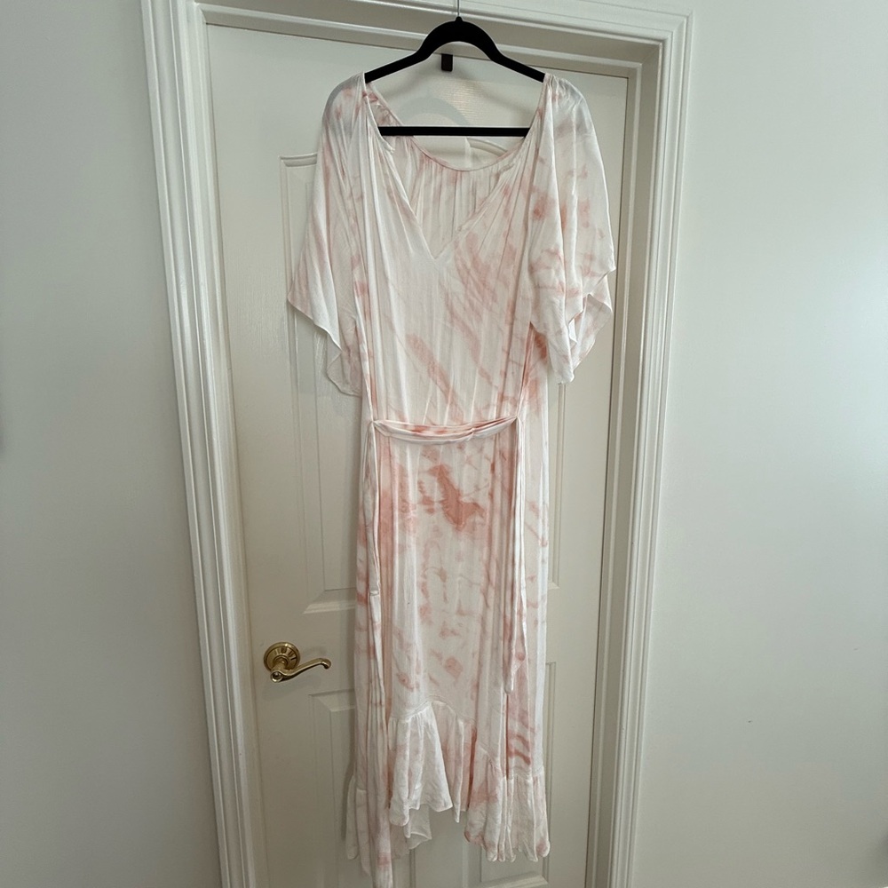 Olivaceous Blush and Cream Maxi Dress